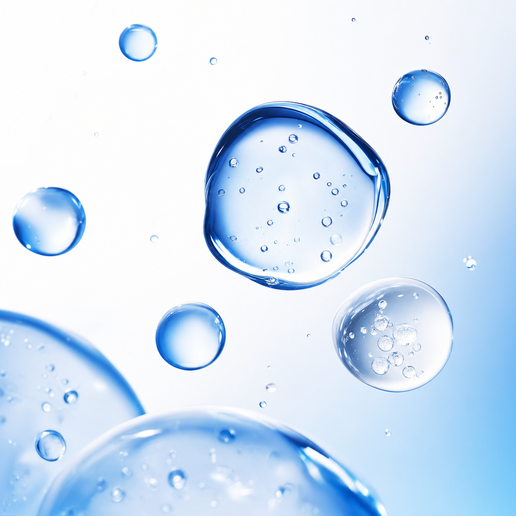 Boosters de ativos em gotas de sérum azul